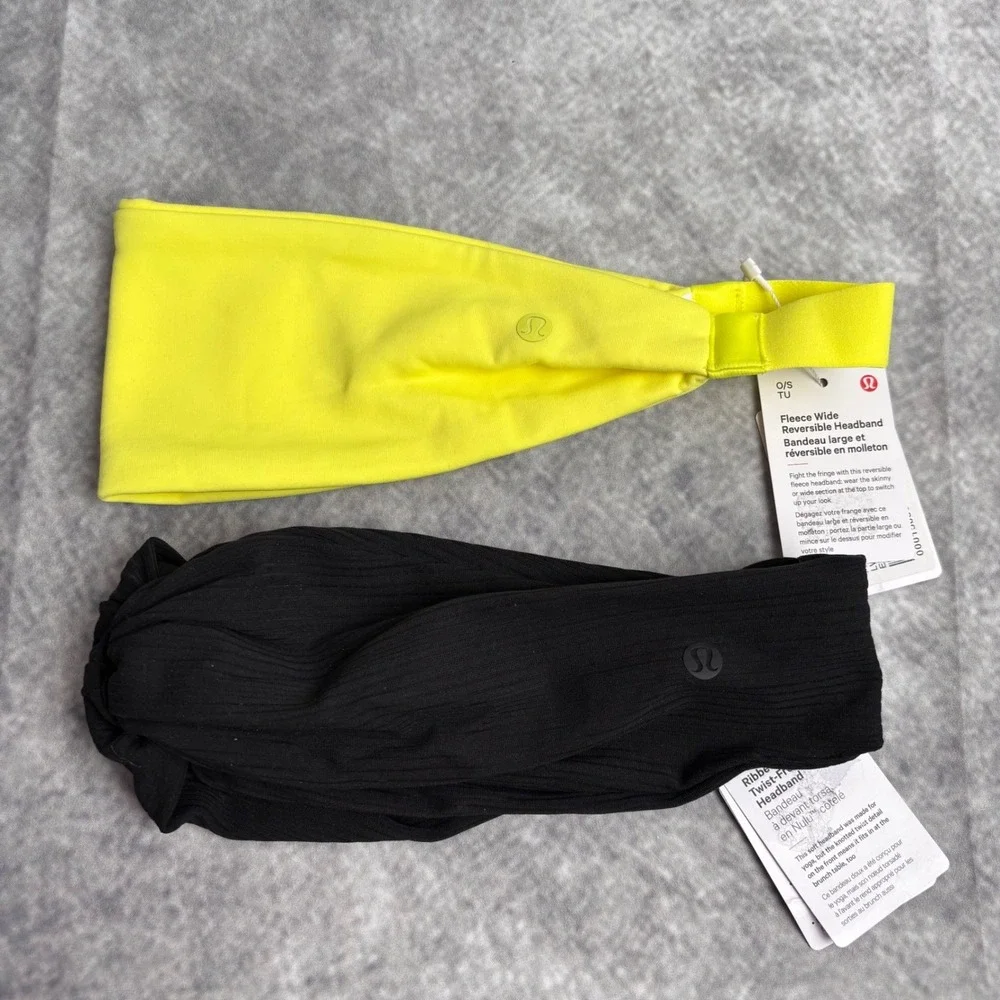 Lululemon Bundle Lot of 2‎ Headbands and 1 Reusable Shopping Bag NWT